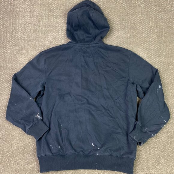Lot of 2 Carhartt Rain Defender Hoodie Men's Large Blue Black Distressed Paint - Picture 4 of 15